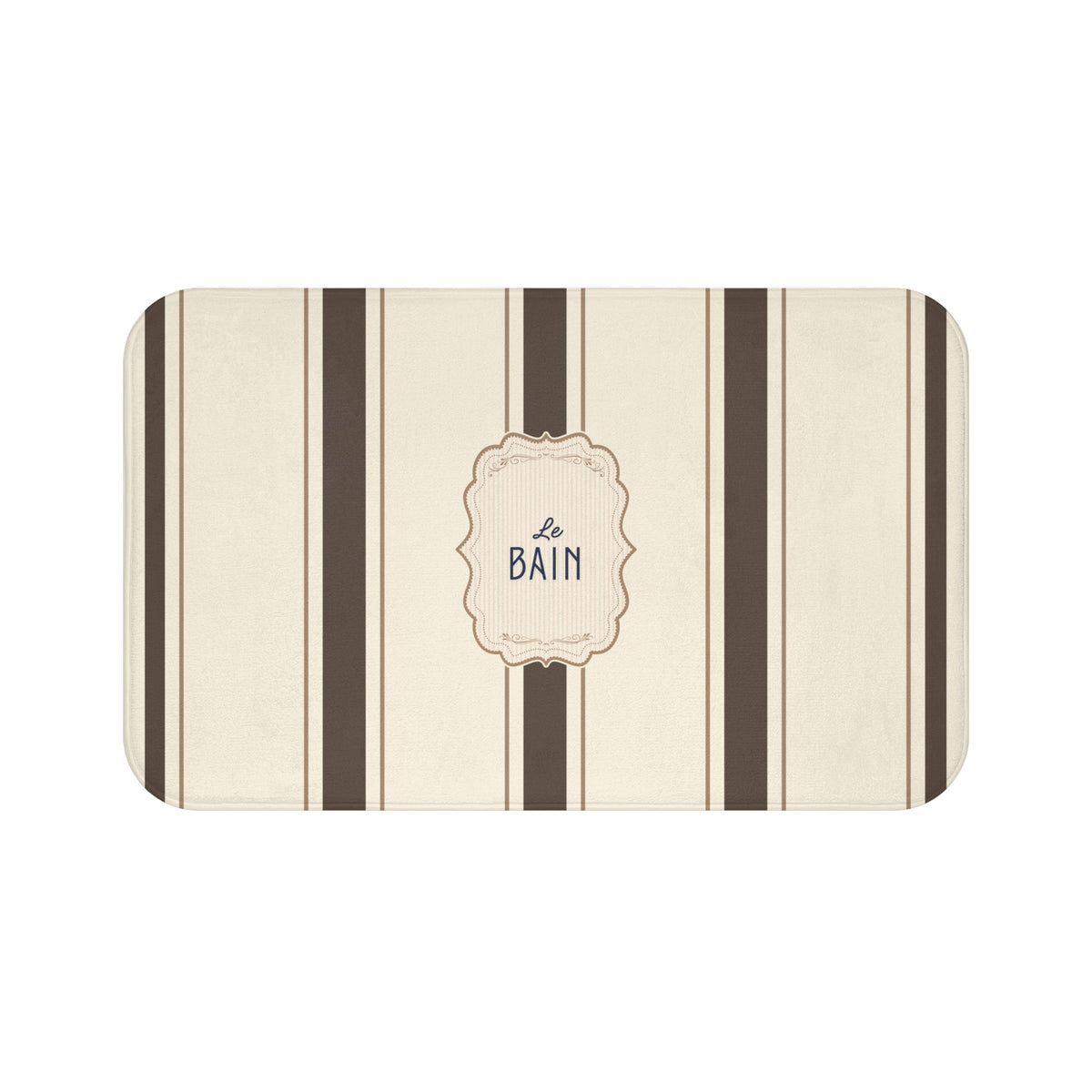 Le Bain Classic Striped Bath Mat, BROWN,  French Bathroom Decor
