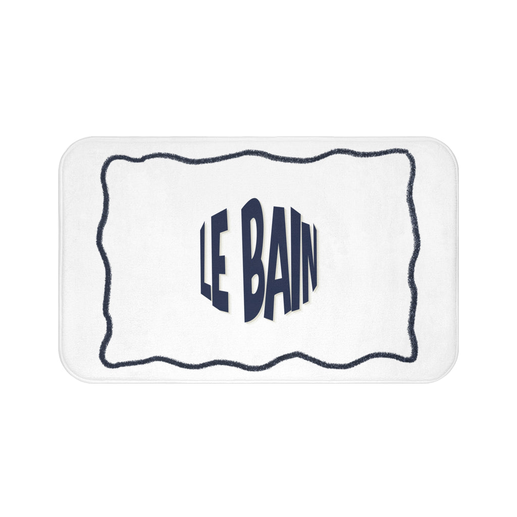 Le Bain Crisp WHITE Bath Mat | White French Bathroom Mat