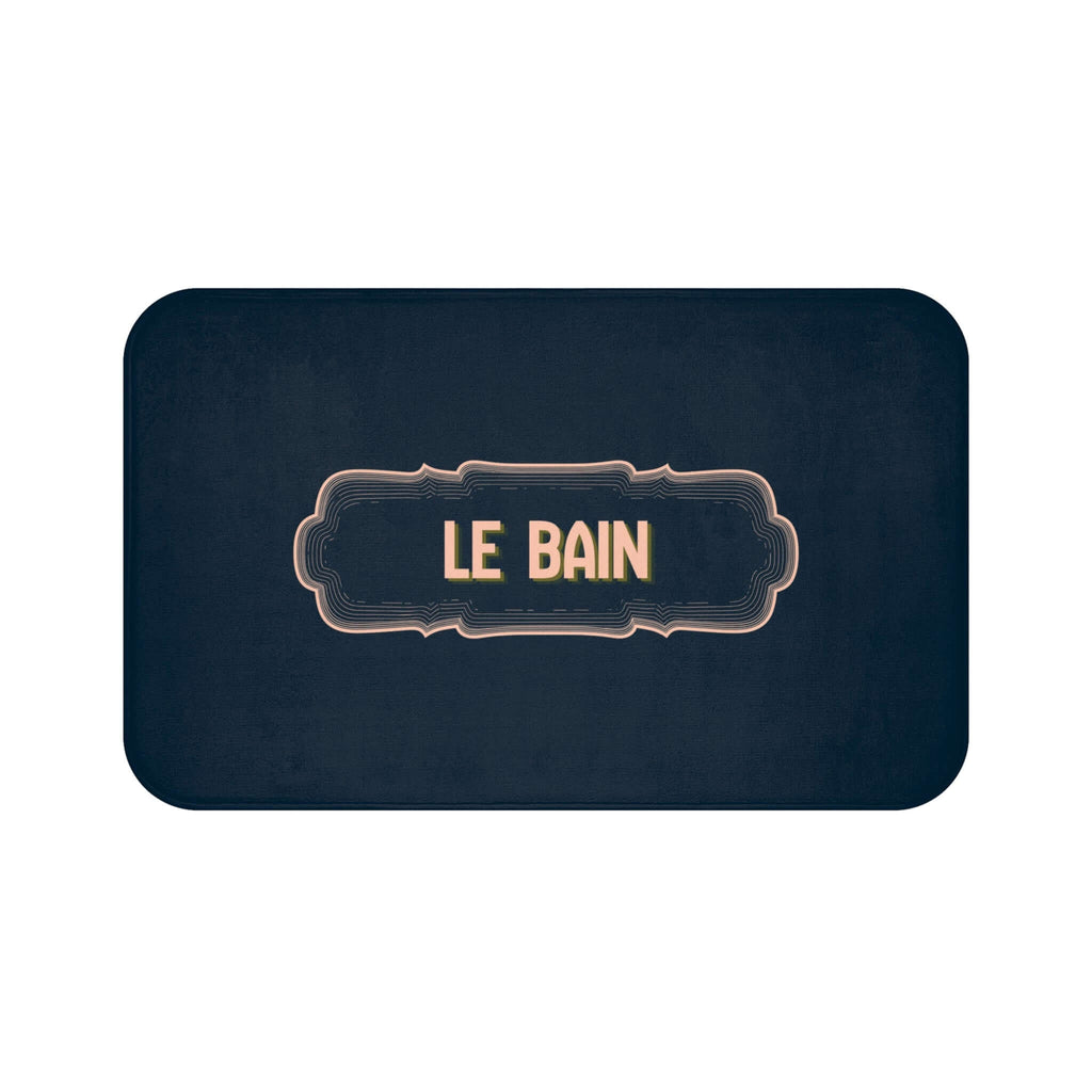 French Bathroom Bath Mat – 'Le Bain' Deep Navy