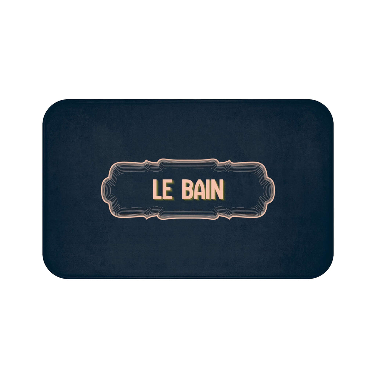 French Bathroom Bath Mat – 'Le Bain' Deep Navy