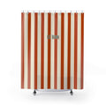 Striped 'Le Bain' Shower Curtain – Terracotta & Cream Bathroom Decor