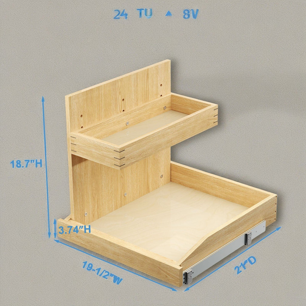 Two-Tier Wood Under-Sink Organizer, Left-Side
