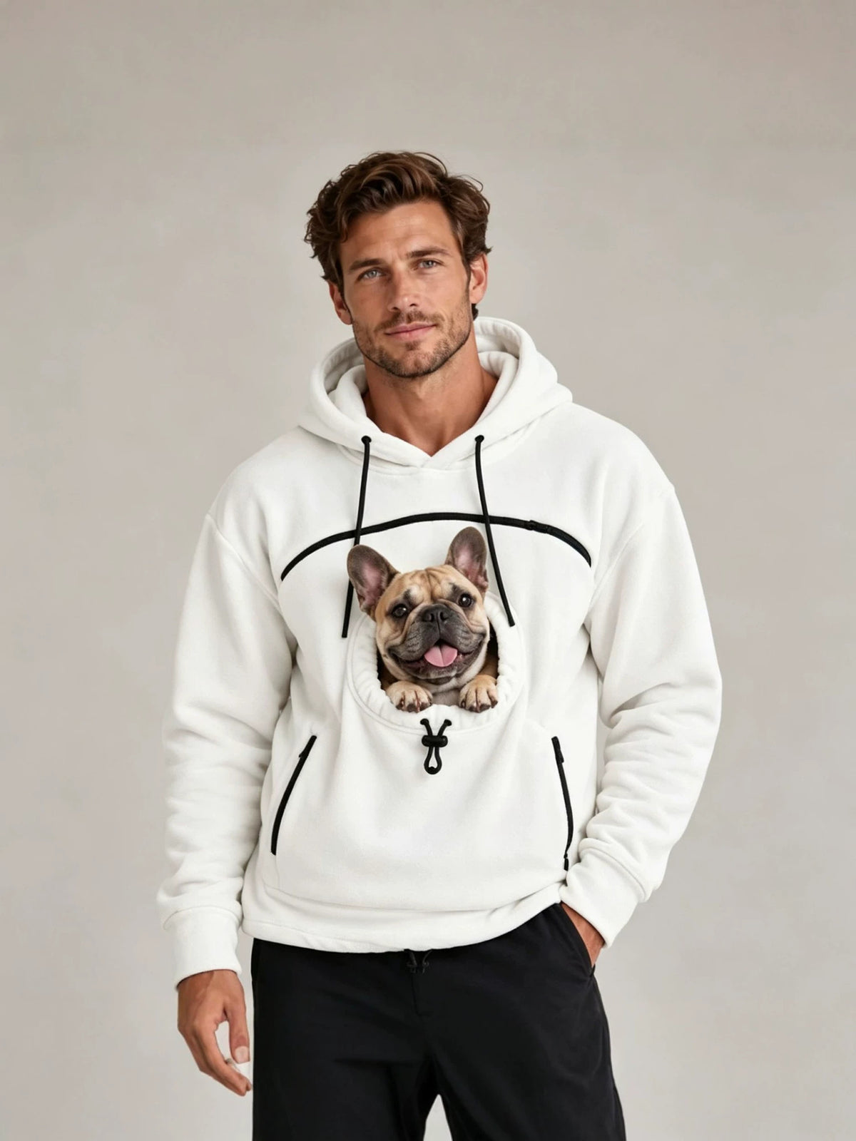 Couple Lamb Cashmere Pet Pocket Hooded Sweatshirt