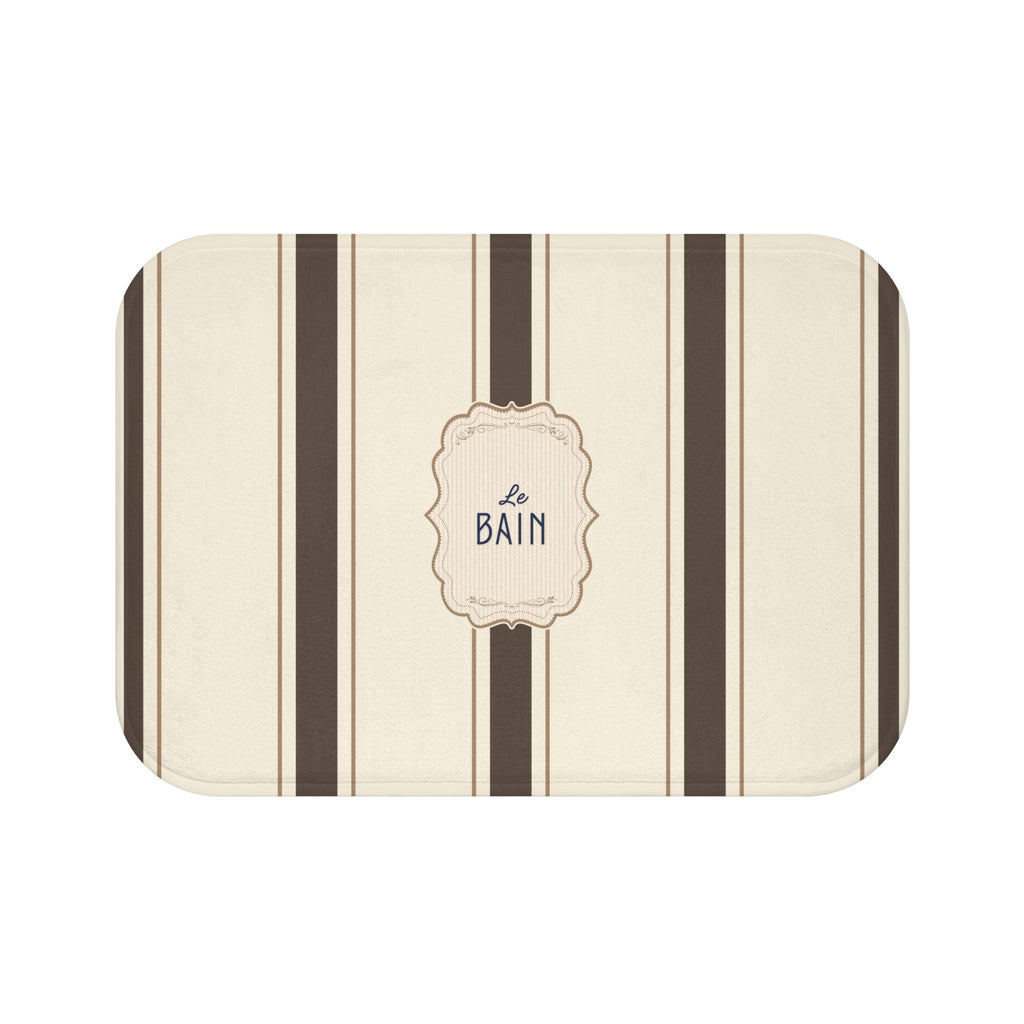 Le Bain Classic Striped Bath Mat, BROWN,  French Bathroom Decor