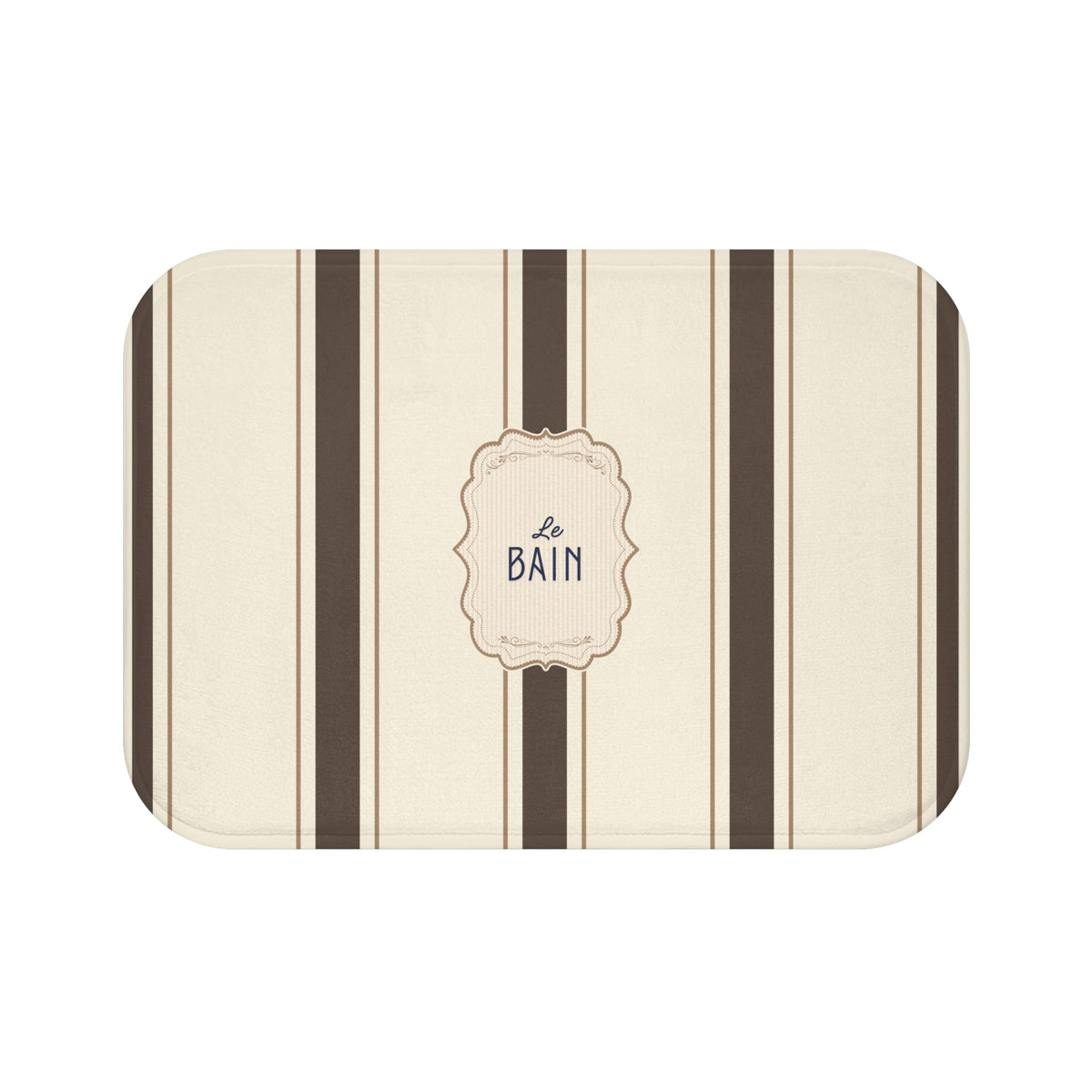 Le Bain Classic Striped Bath Mat, BROWN,  French Bathroom Decor