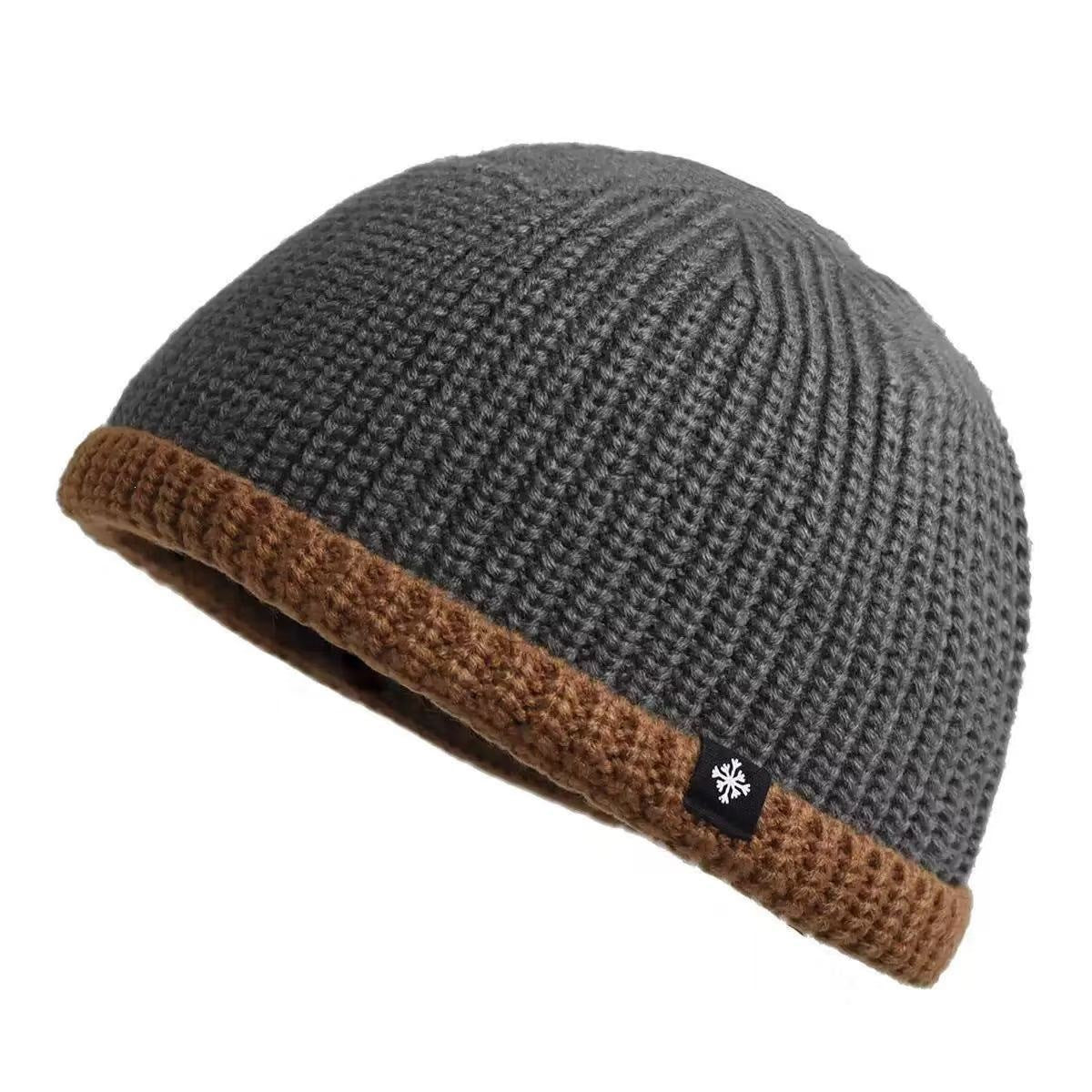 Men's Fleece Lined Knitted Beanie Hat with Ear Protection