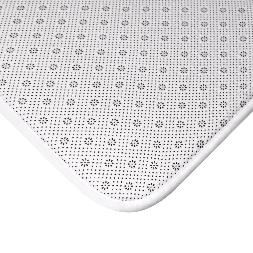 Polka Dot "Le Bain" Bath Mat — Pink & Brown Bathroom Rug