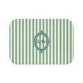 Le Bain Striped Bath Mat — Coastal Green/Cream Bathroom Rug