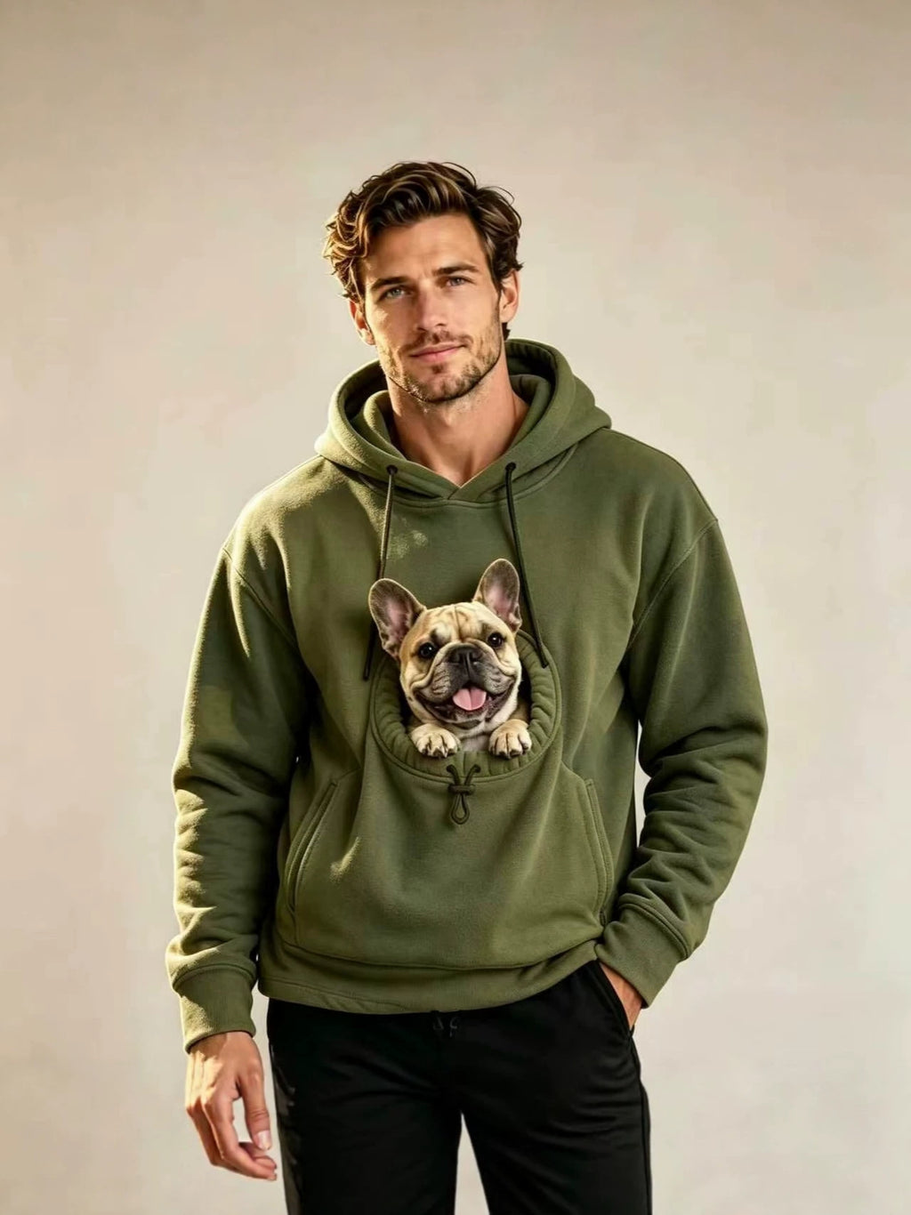 Couple Lamb Cashmere Pet Pocket Hooded Sweatshirt