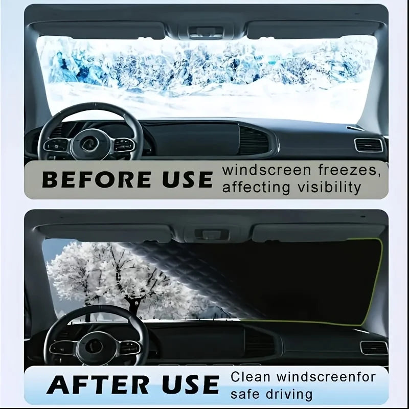 Car Snow Cover Winter Front Windshield | Anti-Freeze Magnetic Half Cover