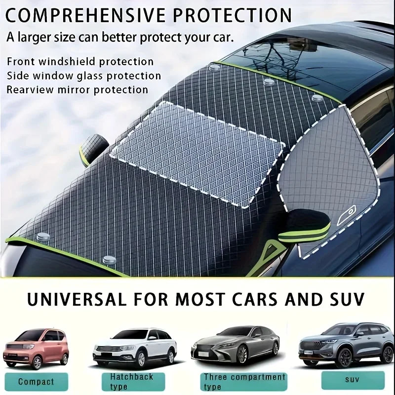 Car Snow Cover Winter Front Windshield | Anti-Freeze Magnetic Half Cover